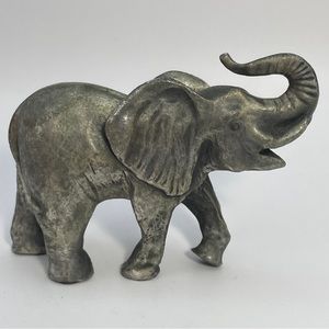 1993 Pewter Elephant PG Over 1 Pound Solid Pachyderm Walking Trunk Up Figurine